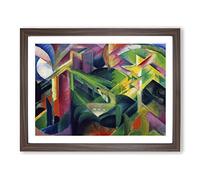 Deer In A Monastery Garden By Franz Marc Classic Painting Framed Print | A3 Walnut Framed Wall Art | Ready to Hang | Classic Floral Picture | Living Room Bedroom Lounge Office