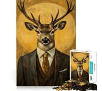 Deer in A Suit 1000 Piece Jigsaw Puzzles for Teenagers Brain Think Snug Connection Real Challenge Christmas Idea (38x26cm)