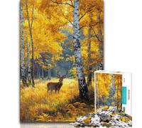 Deer in Autumn Forest 1000 Piece Jigsaw Puzzles for Adults & Teens,Challenging To Complete But Fun And Humorous Birthday Present,Gifts,Wall Art 50x75cm