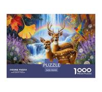 Deer in Autumn Stream Jigsaw Puzzles for Adults Interesting Puzzles 1000 Pieces Educational Games Home Decoration Gifts 70x50cm/1000pcs