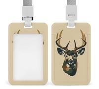 Deer in Camouflage ID Badge Holder Retractable Clip Card Holder Card Protector Name Badge Name Tag for Work Office Doctor Nurse