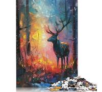 Deer in Jungle Puzzle for Adults 1000 Pieces Wood Puzzles Home Educational Games DIY Toys 1000pcs (75x50cm)