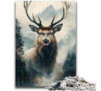 Deer in Mountains And Rivers 1000 Piece Jigsaw Puzzles for Teenagers Gifts,Staycation Kill Time Every Piece Is Unique - Challenging Family Fun Game (38X26cm)