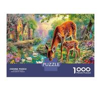 Deer in Spring DIY Jigsaw Puzzle Deer by River Swans Logic Skill Party Game Best Gift for Puzzle Lovers Fun Challenging Activity 52x38cm/1000pcs