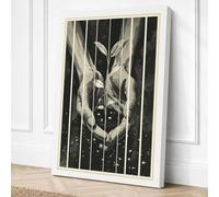 Deer in Starlight Japandi Canvas Wall Art Print 36x24 Inch