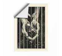 Deer in Starlight Japandi Unframed Wall Art Print A1 (84.1×59.4cm), Wall Decor for Living Room, Bedroom, Office & Home, Art Gift