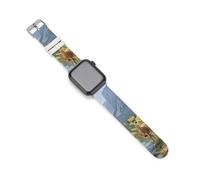 Deer in Streams at Foot of Mountain Silicone Watch Band Compatible with IWatch Series Ultra 1, 2, Series 9, 8, 7, 6, 5, 4, 3, 2, 1, SE