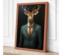 Deer in Tailoring Eclectic Canvas Wall Art Print 18x12 Inch