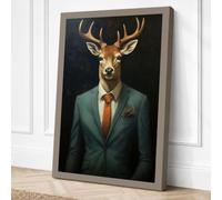 Deer in Tailoring Eclectic Canvas Wall Art Print 18x12 Inch (46 x 30 cm)