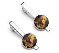 Deer in The Autumn Woods Silver Tie Clip Suit Accessories for Men Necktie Bar Set Pin Business Wedding