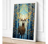 Deer in the Cathedral Art Canvas Wall Art Print 18x12 Inch