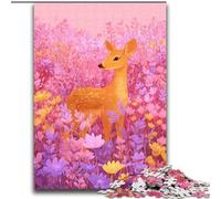 Deer in The Flowers Adult Jigsaws 2000 Pieces Difficult, for Age 14+ Game Wall Decoration Unique Gifts for Birthday And Christmas (70x100cm)