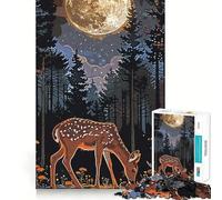 Deer in The Forest 1000 Pieces Jigsaws Adults Puzzles Gifts Creative Play Nice Thick Real Challenge Great Gift (50x75cm)