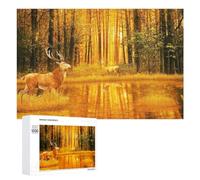 Deer in The Forest 2 Puzzle for Adults, 1000 PCS, Illustrated Jigsaw Edition, Shared Puzzle Time for Family And Friends, at Home
