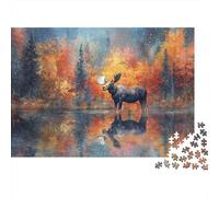 Deer in The Forest Jigsaw Puzzles for Adults Interesting Puzzle Game 1000 Pieces Educational Games Home Decoration Gifts 1000pcs (75x50cm)