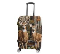 Deer in The Forests Funny Luggage Cover for Suitcases Protector Washable Travel Baggage Covers Fit 19-32 Inch