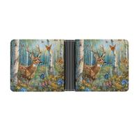 Deer in The Forests Mens Wallet Printed Card Holder Bifold Wallets Purse Coin Pocket