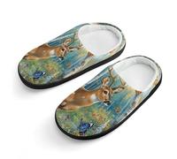 Deer in The Forests Slippers Warm House Shoes Home Travel Spa Hotel Slipper Boys Girls 32-33