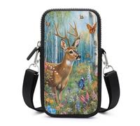 Deer in The Forests Small Crossbody Bag Adjustable Mobile Phone Bags Wallet Pouch Shoulder for Women Men