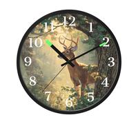 Deer in The Frost Night Light Wall Clock Glow in Dark Light Up Wall Clocks Non-Ticking Silent Battery Operated Clocks 12 Inch for Bedroom Home