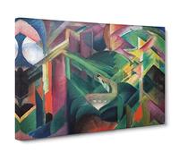 Deer In The Garden By Franz Marc Canvas Print | Gallery Wrapped 30mm Frame Wall Art | 20x14 inches | Ready to Hang | Classic Animals Picture | Living Room Bedroom Lounge Office