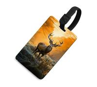 Deer in The Grass Luggage Tag for Suitcases TSA Approved with Name Id Card Suitcase Tags Identifiers Black Strap Clear Window Personalized Baggage Tag for Cruise Airport Travel Essentials