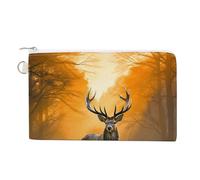 Deer in The Grass Wallet Canvas Slim Lightweight Wallets Durable Zippered Card Holder for Men Women