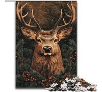 Deer in The Jungle Adult Jigsaw Puzzles 1000 Pieces, for Age 14+ Home Art Decor Family Games Christmas Birthday Gifts (26x38cm)