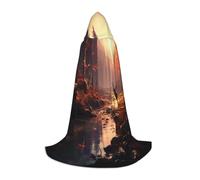 Deer in the Red Leaf Forest Halloween Costume Wizard Cloaks for Kids,Perfect for Halloween Costumes and Role Play,Three Sizes