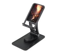 Deer in The Red Leaf Forest Phone Stand Holder,Adjustable Desk Mount for iPhone and All Phones,360 ° Rotation, Integrated Folding, Square Base