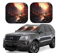 Deer in The Red Leaf Forest Windshield Sunshadeï¼ŒCar Windshield Sun Shade Sunï¼ŒVisor with Foldable Design Automotive Exterior Accessories
