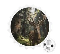Deer in The Woods Bottle Opener Funny Magnetic Beer Bottle Opener for Refrigerator Wall Mounted Strong Magnet for Fridge Decorative Beer Opener Gift for Boyfriend Husband Father White
