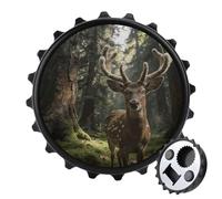 Deer in The Woods Bottle Opener Funny Magnetic Beer Bottle Opener for Refrigerator Wall Mounted Strong Magnet for Fridge Decorative Beer Opener Gift for Boyfriend Husband Father Black