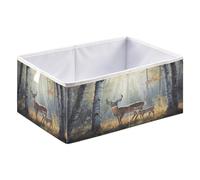 Deer in The Woods Cube Storage Boxes 40x27x17 cm Rectangle Bins Collapsible Cube Box Organiser for Organising Clothes