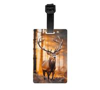 Deer in the Woods Print Luggage Tags for Suitcases Waterproof Labels Set Travel Bag Easy-to-Identify