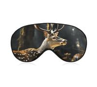 Deer in Wild Sleep Mask Light Block-Out Eye Mask for Side Sleeper Pressure-Free Soft Night Blindfold with Adjustable Strap Breathable Sleep Eye Cover for Travel