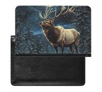 Deer in Winter Moon Funny Passport Cover Holder for Travel Lightweight Waterproof Passport Protector