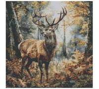 Deer in Woods in Autumn Counted Cross Stitch Kits, 14ct 200x200 Stitch,36x36cm Cotton Counted Nature Scene Cross Stitch kit