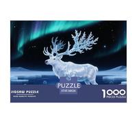 Deer Jigsaw Puzzles 1000 Pieces Challenge Toy for Adults,Polar Ice Lake Scene Impossible Jigsaw Puzzles 1000 Piece Educational Game 38x26cm/1000pcs