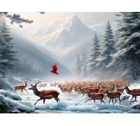 Deer Jigsaw Puzzles for Adults 1000 Piece Jigsaw Puzzles for Adults 1000 Pieces Jigsaws Puzzle Forest Educational Games, Stress Relief Fun Smart Games, Gifts for Friends Family, Home Decoration g-295