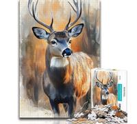 Deer Jigsaw Puzzles for Adults 1000 Piece Puzzle,Educational Games Home Decoration Deal As Gifts for The Whole Family (50x75cm)
