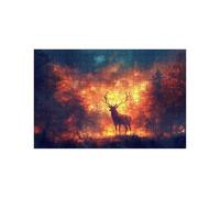 Deer Jigsaw Puzzles for Adults 3000, Wooden 3000 Piece Jigsaw Puzzles for Adults Animal, Educational Puzzle Games for The Whole Family Together, Puzzle for Wall Art Home Decor 48 x 32 In LZPT-03811