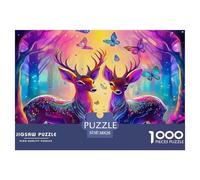 Deer Jigsaw Puzzles for Adults Kids 1000 Piece Great Gifts Challenge Toy Educational Game Home Decor Mindfulness Therapy 38x26cm/1000pcs