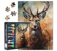 Deer Jigsaw Puzzles Wild Animal Jigsaw Puzzle for Adults 1000 Elk Portrait Adult Puzzle Challenging Games1000 Pieces for Adult, 50x70cm
