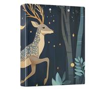 Deer Leaf Star 3 Ring Binder 1.5 Inch Round Ring Binder View Binder Holds 200 Documents for Home School Office Use