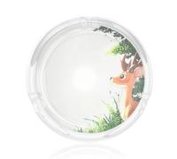 Deer looking into the distance Printed glass ashtray - suitable for home and office decoration, adding elegant style