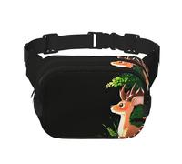 Deer looking into the distance Printed multifunctional waist bag, unisex trendy messenger bag, travel sports storage bag