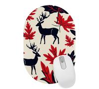 Deer Maple Leaf Desktop Mouse Pad, Lightweight Non-Slip Computer Mouse Pad 11" x 7.1" for Home School and Office