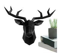 Deer Metal Wall Art - Wall Mounted Silver Stag Head | Easy Assemble Deerss Statue Resin | Anti Fade Hangings | Home Decor Ornaments For Bedroom, Dining Room, Corridors And Living Room