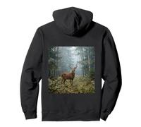 Deer Misty Forest Woodland Wildlife Landscape Photography Pullover Hoodie